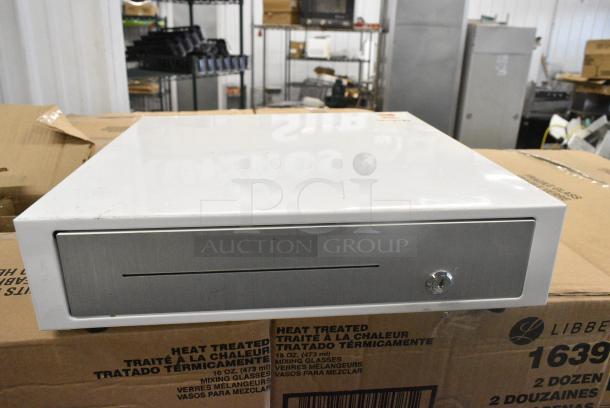 3 Clover D100 White and Stainless Steel Metal Cash Drawer. 3 Times Your Bid! - Image 2 of 5