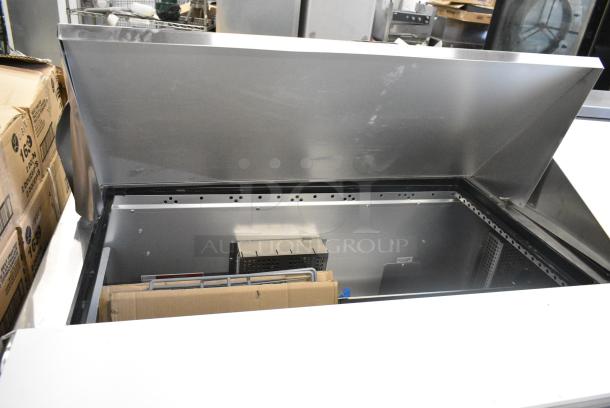 BRAND NEW SCRATCH AND DENT! 2024 True TSSU-72-30M-B-ST-HC Stainless Steel Commercial 3 Door Mega Top Refrigerated Sandwich Prep Table. 115 Volts, 1 Phase. Tested and Working! - Image 4 of 13