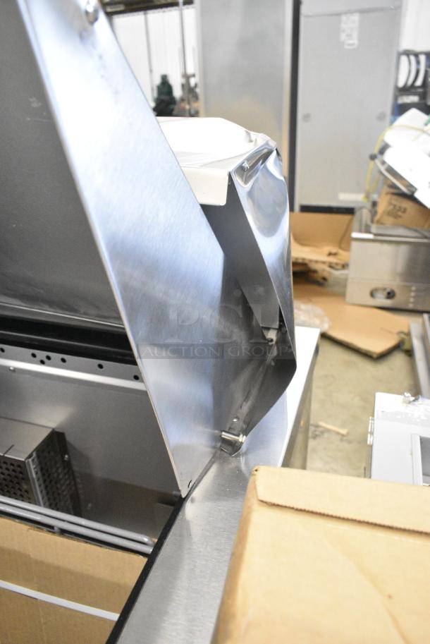 BRAND NEW SCRATCH AND DENT! 2024 True TSSU-72-30M-B-ST-HC Stainless Steel Commercial 3 Door Mega Top Refrigerated Sandwich Prep Table. 115 Volts, 1 Phase. Tested and Working! - Image 8 of 13