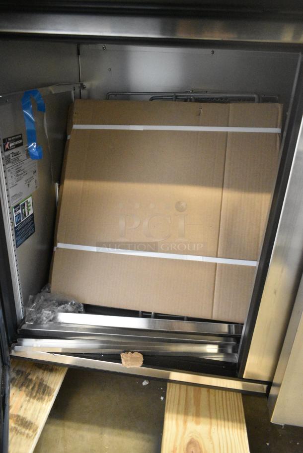 BRAND NEW SCRATCH AND DENT! 2024 True TSSU-72-30M-B-ST-HC Stainless Steel Commercial 3 Door Mega Top Refrigerated Sandwich Prep Table. 115 Volts, 1 Phase. Tested and Working! - Image 9 of 13