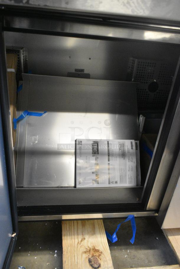 BRAND NEW SCRATCH AND DENT! 2024 True TSSU-72-30M-B-ST-HC Stainless Steel Commercial 3 Door Mega Top Refrigerated Sandwich Prep Table. 115 Volts, 1 Phase. Tested and Working! - Image 10 of 13