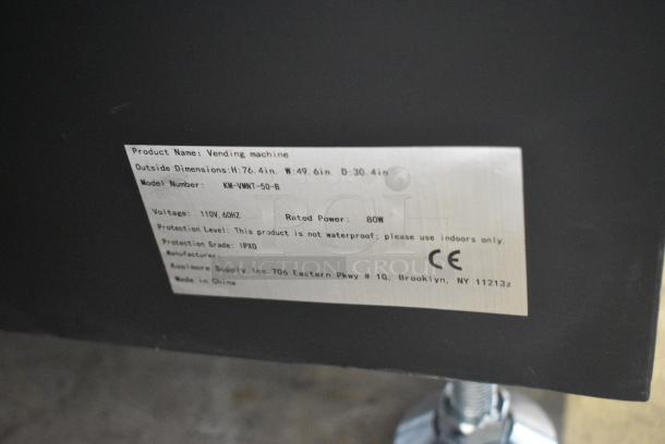 BRAND NEW SCRATCH AND DENT! KoolMore KM-VMNT-50-B Non-Refrigerated Snack Vending Machine with 60 Slots and 22 Inch Touch Screen in Black. 110 Volts, 1 Phase. Tested and Working! - Image 7 of 7