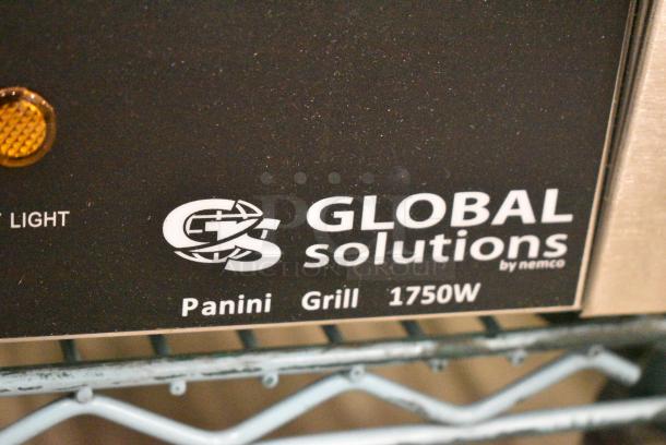 BRAND NEW SCRATCH AND DENT! 2022 Global Solutions by Nemco GS1621 Panini / Sandwich Grill with Grooved Plates - 13" x 8 1/2" Cooking Surface. 120 Volts, 1 Phase. Tested and Working! - Image 3 of 8