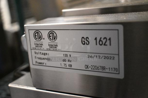 BRAND NEW SCRATCH AND DENT! 2022 Global Solutions by Nemco GS1621 Panini / Sandwich Grill with Grooved Plates - 13" x 8 1/2" Cooking Surface. 120 Volts, 1 Phase. Tested and Working! - Image 8 of 8