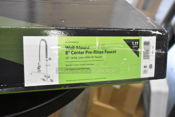 BRAND NEW SCRATCH AND DENT! Regency 600PRW812 1.15 GPM Wall-Mounted Pre-Rinse Faucet with 8" Centers and 12" Add-On Faucet - Image 3 of 4