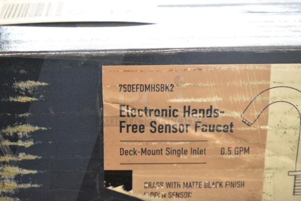 BRAND NEW SCRATCH AND DENT! 750EFDMHSBK2 Waterloo Deck Mount Matte Black Hands-Free Sensor Faucet with 6 1/2" Gooseneck Spout and Concealed Sensor - Image 5 of 5