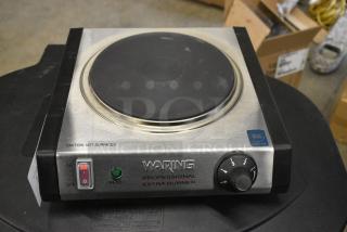 BRAND NEW SCRATCH AND DENT! Waring WEB300 Single Burner Solid Top Countertop Range. 120 Volts, 1 Phase.