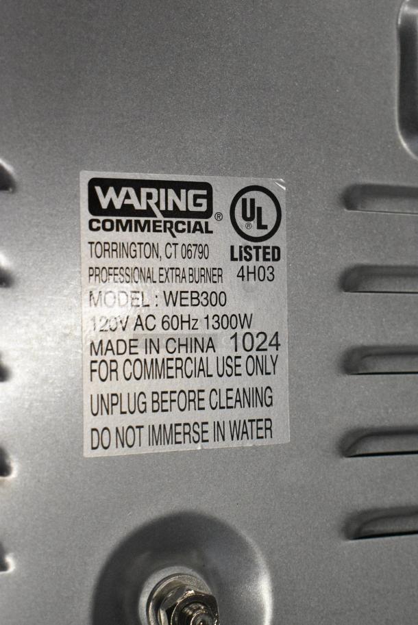 BRAND NEW SCRATCH AND DENT! Waring WEB300 Single Burner Solid Top Countertop Range. 120 Volts, 1 Phase. - Image 7 of 7