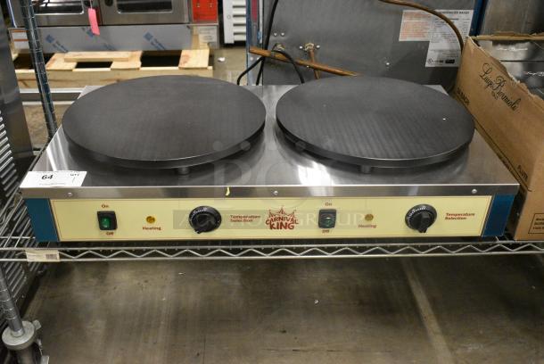 BRAND NEW SCRATCH AND DENT! 2023 Carnival King 382TCM16DBL Stainless Steel Commercial Countertop 16" Dual Non-Stick Crepe Maker. 208-240 Volts, 1 Phase. - Image 1 of 6