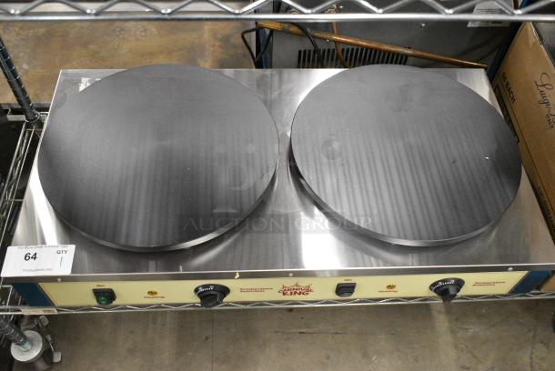 BRAND NEW SCRATCH AND DENT! 2023 Carnival King 382TCM16DBL Stainless Steel Commercial Countertop 16" Dual Non-Stick Crepe Maker. 208-240 Volts, 1 Phase. - Image 4 of 6