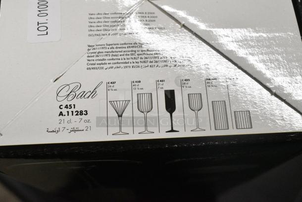 BRAND NEW SCRATCH AND DENT! Case of 6 Boxes of 4 Luigi Bormioli C451 7.5oz Bach Flute - Image 4 of 5