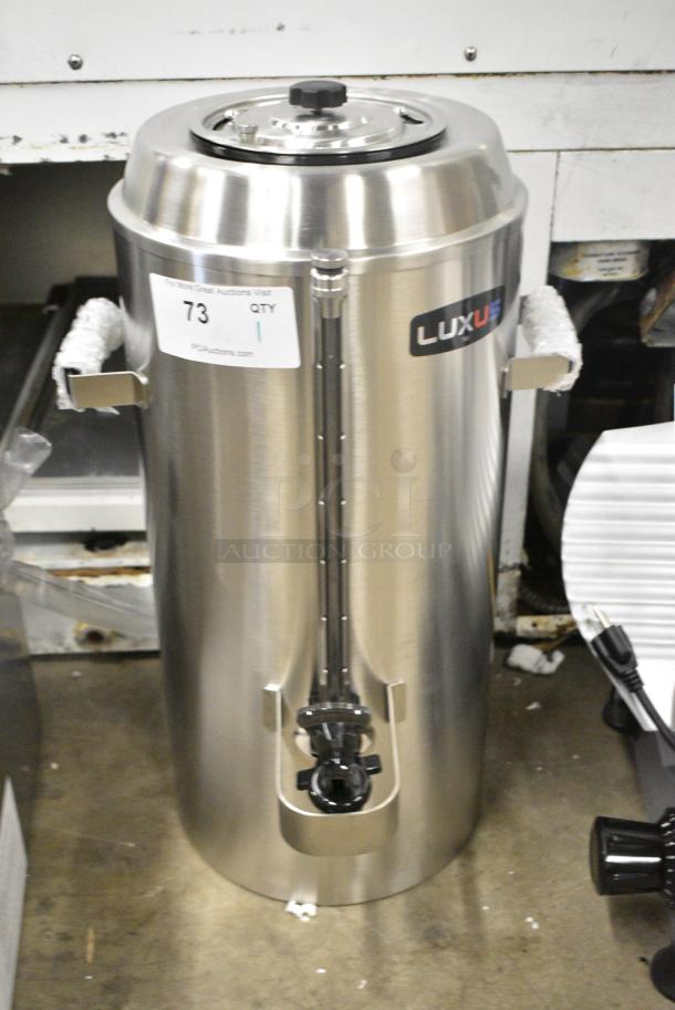 BRAND NEW SCRATCH AND DENT! Fetco TPD-30 Luxus Stainless Steel 3 Gallon Coffee Dispenser - Image 1 of 4