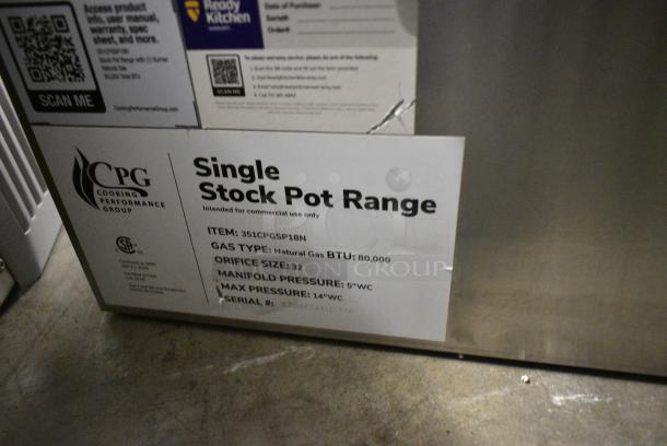 BRAND NEW SCRATCH AND DENT! Cooking Performance Group CPG 351CPGSP18N Stainless Steel Natural Gas Stock Pot Range - 80,000 BTU. - Image 7 of 7
