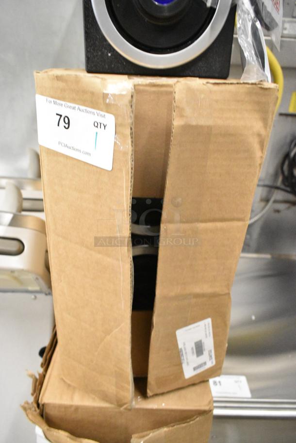 BRAND NEW SCRATCH AND DENT! San Jamar EZ-Fit C2902 Black 2-Slot Vertical 8 - 46 oz. Countertop Cup Dispenser Cabinet with Metal Trim Ring. Stock Picture Used. - Image 2 of 3