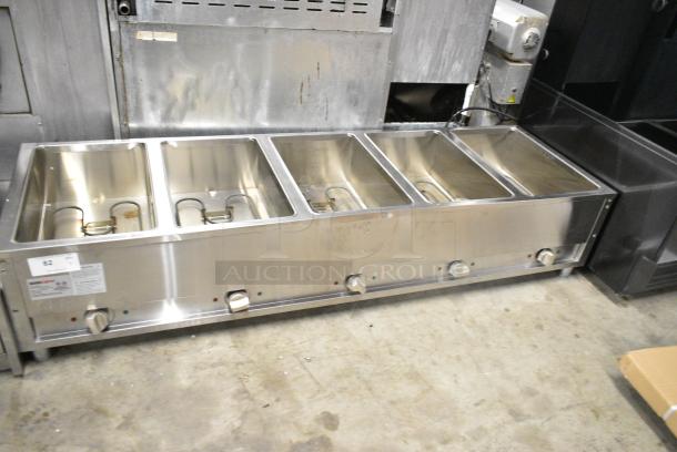 BRAND NEW SCRATCH AND DENT! 2024 ServIt 423EST5WO Five Pan Open Well Electric Steam Table with Adjustable Undershelf. 208/240 Volts, 1 Phase. - Image 4 of 8
