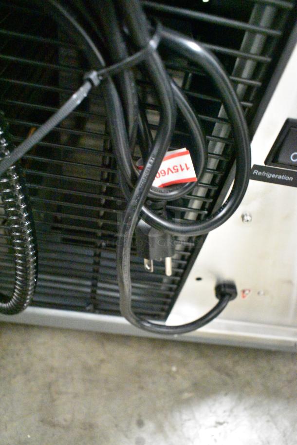 BRAND NEW SCRATCH AND DENT! 2024 Avantco 224BCAC36 36" Black Curved Dual Service Refrigerated Air Curtain Merchandiser on Commercial Casters. 115 Volts, 1 Phase. Tested and Working! - Image 6 of 10