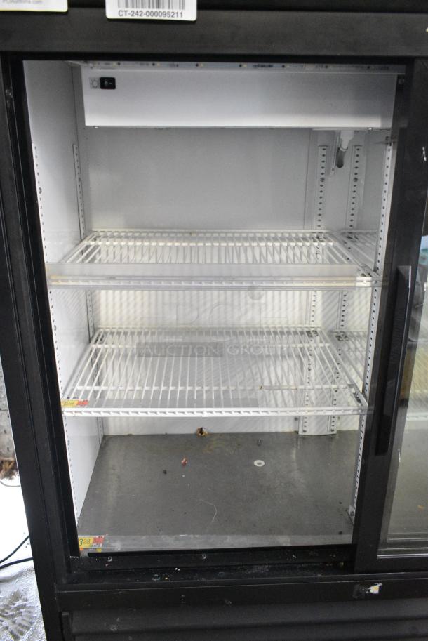 2018 True GDM-41SL-48-HC-LD Metal Commercial 2 Door Reach In Cooler Merchandiser w/ Poly Coated Racks. 115 Volts, 1 Phase. Tested and Working! - Image 3 of 6