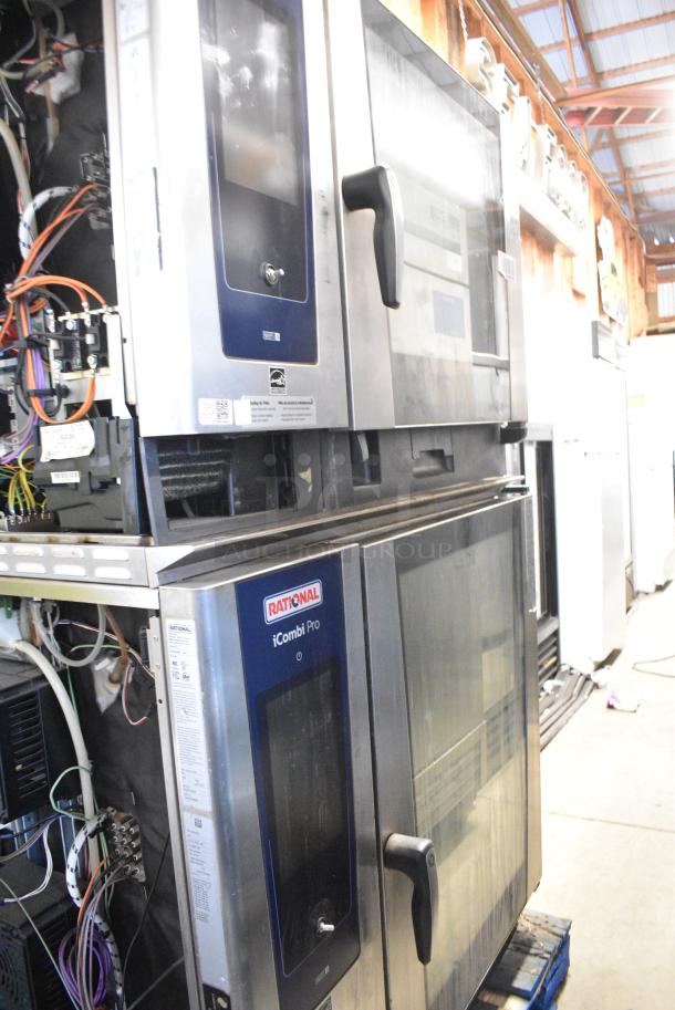 2 2021 Rational Stainless Steel Commercial iCombi Pro Combitherm Convection Ovens on Commercial Casters. Top Model: LM100CE.AXXXX. Bottom Model: LSF100EE.AXXXX. 440/480 Volts, 3 Phase. 2 Times Your Bid! - Image 2 of 12
