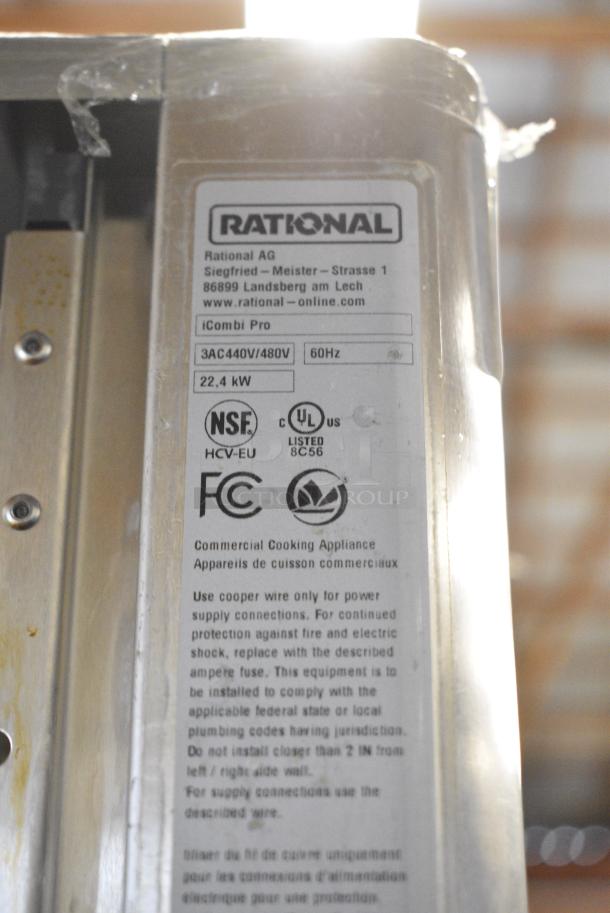 2 2021 Rational Stainless Steel Commercial iCombi Pro Combitherm Convection Ovens on Commercial Casters. Top Model: LM100CE.AXXXX. Bottom Model: LSF100EE.AXXXX. 440/480 Volts, 3 Phase. 2 Times Your Bid! - Image 7 of 12