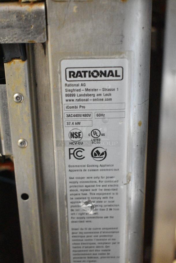 2 2021 Rational Stainless Steel Commercial iCombi Pro Combitherm Convection Ovens on Commercial Casters. Top Model: LM100CE.AXXXX. Bottom Model: LSF100EE.AXXXX. 440/480 Volts, 3 Phase. 2 Times Your Bid! - Image 9 of 12