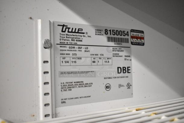 2018 True GDM-36F-LD Metal Commercial 2 Door Reach In Freezer Merchandiser w/ Poly Coated Racks. 115 Volts, 1 Phase. Tested and Working! - Image 4 of 4