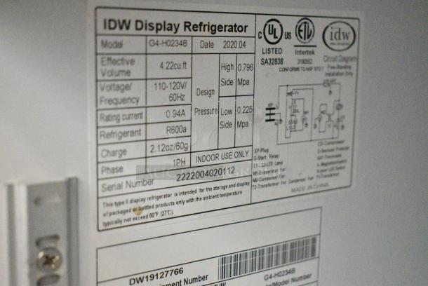 2020 IDW G4-H0234B Mini Cooler Merchandiser w/ Poly Coated Racks. 115 Volts, 1 Phase. Tested and Working! - Image 5 of 5