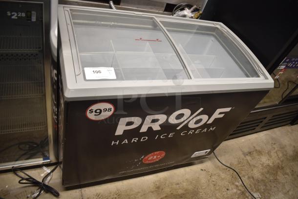 Excellence VBN-4 Metal Chest Freezer Merchandiser on Commercial Casters. 115 Volts, 1 Phase. Tested and Working! - Image 1 of 6