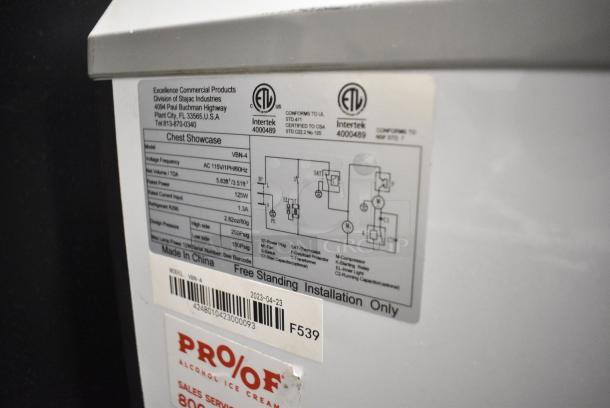 Excellence VBN-4 Metal Chest Freezer Merchandiser on Commercial Casters. 115 Volts, 1 Phase. Tested and Working! - Image 6 of 6
