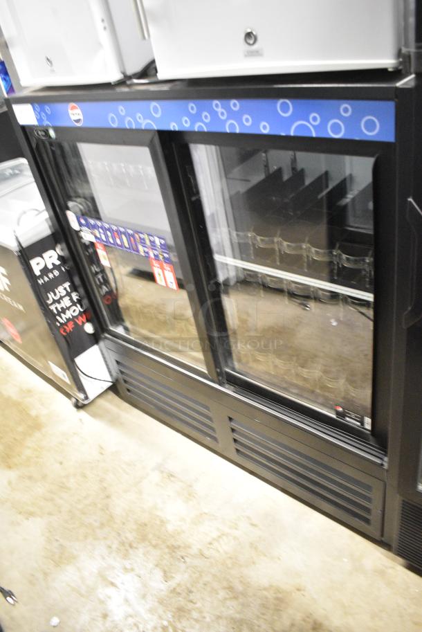 2023 QBD CD4148SL-HC Metal Commercial 2 Door Reach In Cooler Merchandiser w/ Poly Coated Racks. 115 Volts, 1 Phase. Tested and Working! - Image 1 of 7