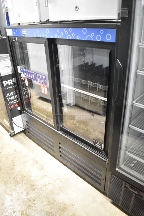 2023 QBD CD4148SL-HC Metal Commercial 2 Door Reach In Cooler Merchandiser w/ Poly Coated Racks. 115 Volts, 1 Phase. Tested and Working! - Image 2 of 7
