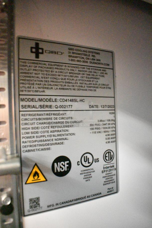 2023 QBD CD4148SL-HC Metal Commercial 2 Door Reach In Cooler Merchandiser w/ Poly Coated Racks. 115 Volts, 1 Phase. Tested and Working! - Image 7 of 7