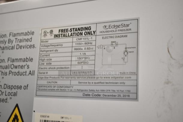 EdgeStar CMF151L-1 Mini Freezer. 115 Volts, 1 Phase. Tested and Working! - Image 5 of 5