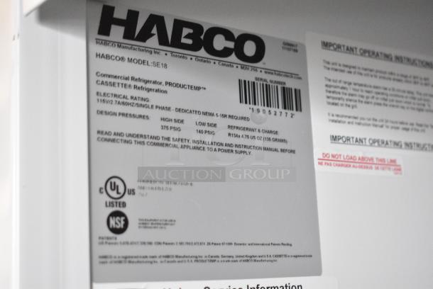 2019 Habco SE18 Metal Commercial Single Door Reach In Cooler Merchandiser w/ Poly Coated Racks. 115 Volts, 1 Phase. Tested and Working! - Image 5 of 5
