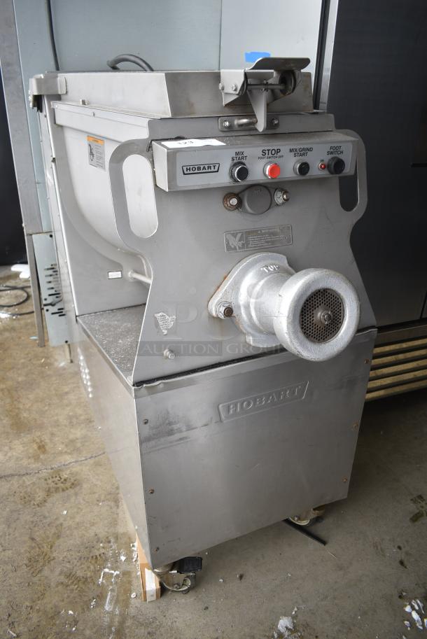 Hobart MG1532 Metal Commercial Floor Style Meat Mixer Grinder on Commercial Casters. 208 Volts, 3 Phase. - Image 1 of 9