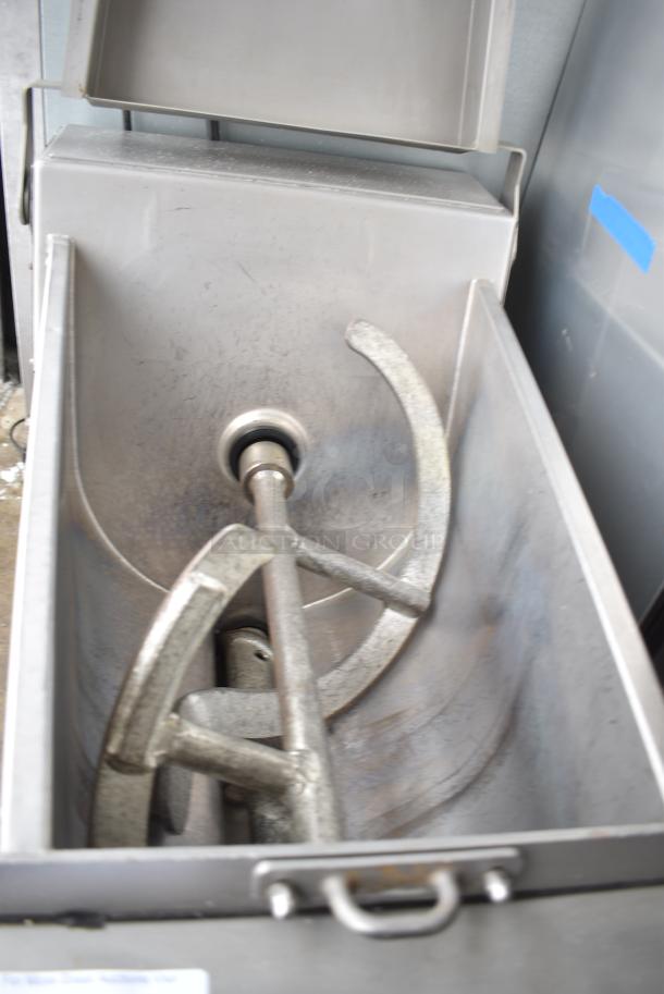 Hobart MG1532 Metal Commercial Floor Style Meat Mixer Grinder on Commercial Casters. 208 Volts, 3 Phase. - Image 7 of 9