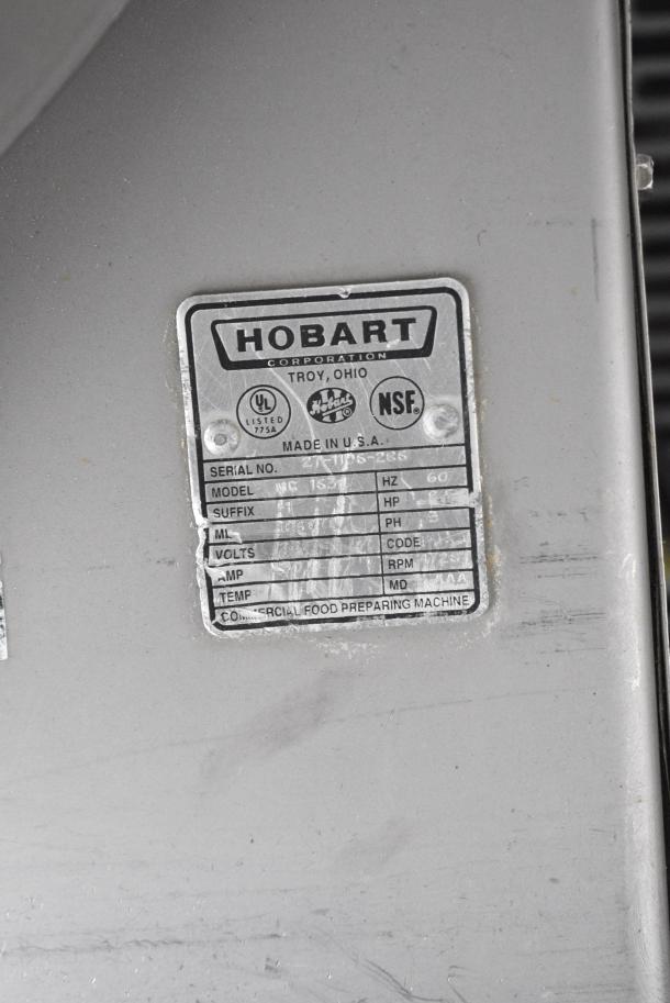 Hobart MG1532 Metal Commercial Floor Style Meat Mixer Grinder on Commercial Casters. 208 Volts, 3 Phase. - Image 9 of 9