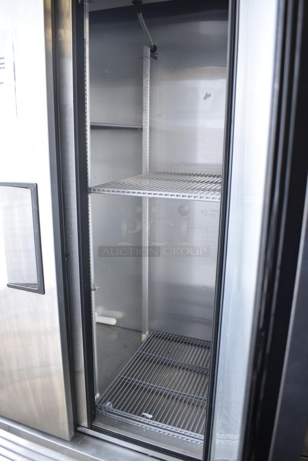 True T-35 Stainless Steel Commercial 2 Door Reach In Cooler w/ Poly Coated Racks on Commercial Casters. 115 Volts, 1 Phase. Tested and Working! - Image 5 of 6