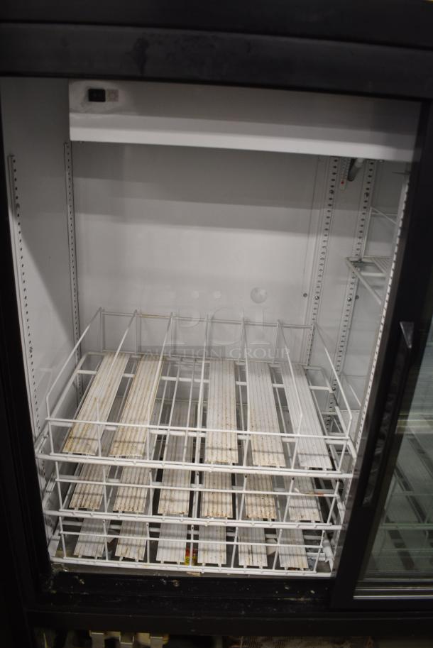 2017 True GDM-41SL-48-HC-LD Metal Commercial 2 Door Reach In Cooler Merchandiser w/ Poly Coated Racks. 115 Volts, 1 Phase. Tested and Working! - Image 3 of 6