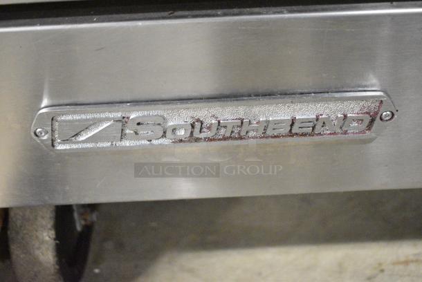Southbend S48AC-3TR Stainless Steel Commercial Propane Gas Powered Flat Top Griddle w/ 2 Burner Range, Oven and Back Splash on Commercial Casters. - Image 2 of 10