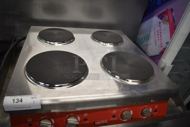 BRAND NEW SCRATCH AND DENT! Avantco 177CER400 Stainless Steel 4-Burner Solid French-Style Countertop Electric Range. 208/240 Volts, 1 Phase. - Image 4 of 6