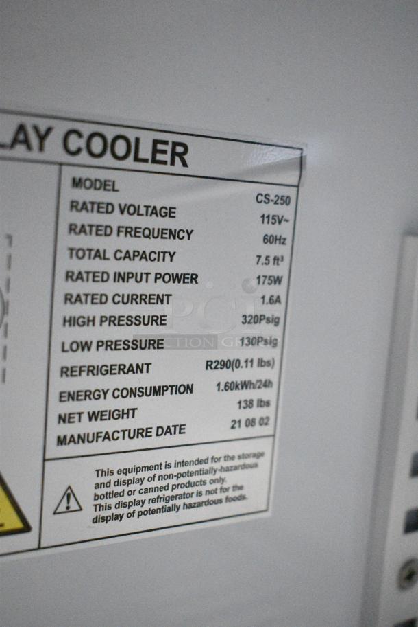 CS-250 Metal Commercial Single Door Reach In Cooler Merchandiser w/ Poly Coated Racks on Commercial Casters. 115 Volts, 1 Phase. Tested and Working! - Image 5 of 5