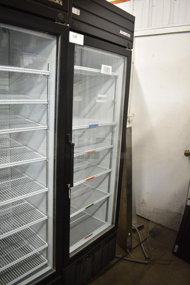 2019 Habco SE18 Metal Commercial Single Door Reach In Cooler Merchandiser w/ Poly Coated Racks. 115 Volts, 1 Phase. Tested and Working! - Image 1 of 4