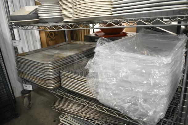 ALL ONE MONEY! Tier Lot of Various Items Including Metal Baking Pans and Poly Full Size Drop In Bins - Image 1 of 5