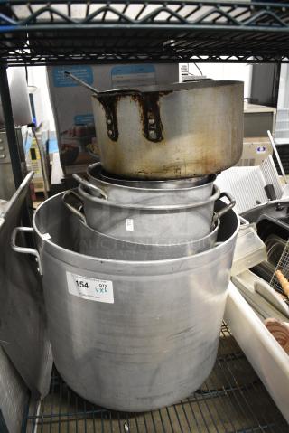 6 Various Metal Stock Pots. 6 Times Your Bid!