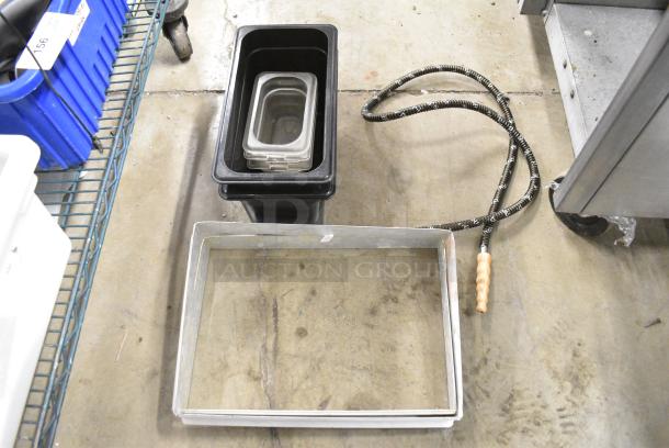 ALL ONE MONEY! Lot of Various Items Including Metal Skillet in Poly Bin - Image 4 of 5