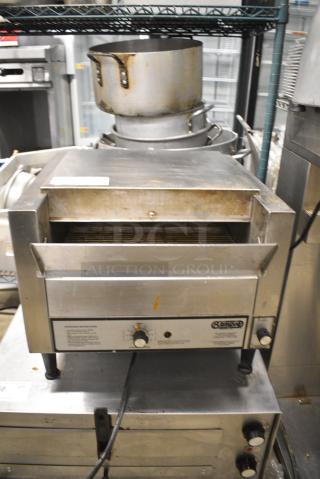 Star Holman B714H Stainless Steel Commercial Countertop Electric Powered Conveyor Pizza Oven. 120 Volts, 1 Phase. Tested and Working!