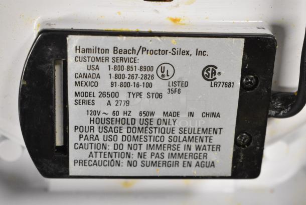 Proctor Silex 26500 Metal Countertop Waffle Maker. 120 Volts, 1 Phase. Tested and Working! - Image 6 of 6