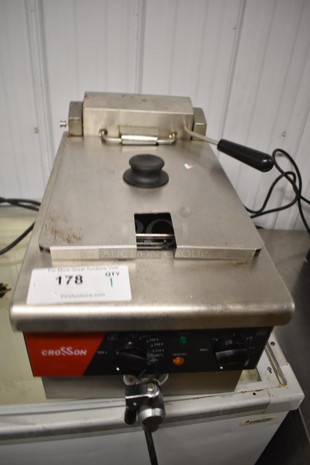 2023 Crosson EF-6V Stainless Steel Commercial Countertop Electric Powered Deep Fat Fryer w/ Metal Fry Basket and Lid. 120 Volts, 1 Phase. - Image 5 of 8