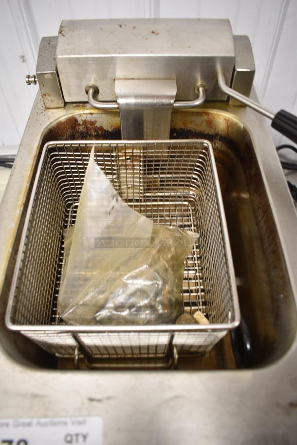2023 Crosson EF-6V Stainless Steel Commercial Countertop Electric Powered Deep Fat Fryer w/ Metal Fry Basket and Lid. 120 Volts, 1 Phase. - Image 6 of 8