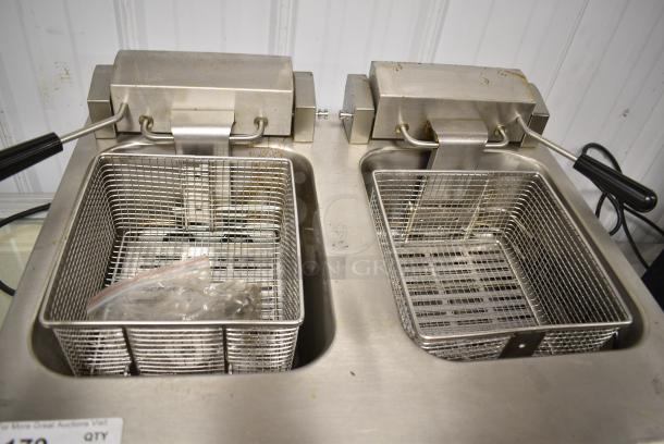 2023 Crosson EF-6V-2 Stainless Steel Commercial Countertop Electric Powered Deep Fat Fryer w/ 2 Metal Fry Basket. 120 Volts, 1 Phase. - Image 4 of 6